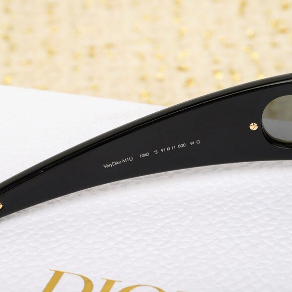 DIOR VERYDIOR M1U Black Gold Mask Wrap Sunglasses with CD Logo - Picture 4 of 8